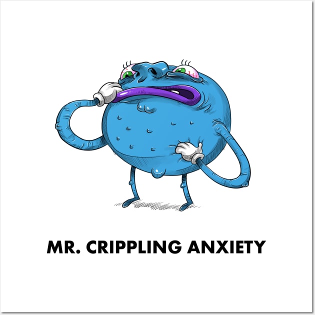 Mr Men Grown Up - Crippling Anxiety Wall Art by idrawcartoons